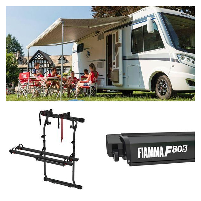 Fiamma F80S Awning Bundle With Brackets & Carry Bike for Fiat Ducato H2L2 Vans