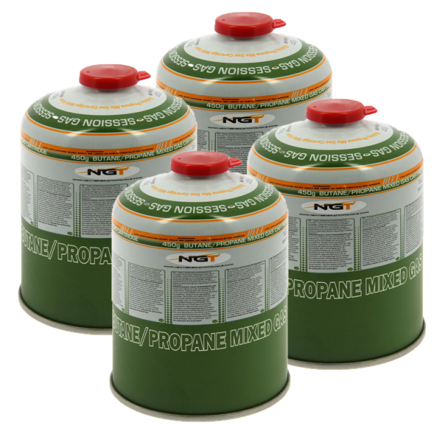 Pack of 4 NGT 450g Butane / Propane Gas Canisters. NOT AVAILABLE FOR DELIVERY OUTSIDE OF THE UK