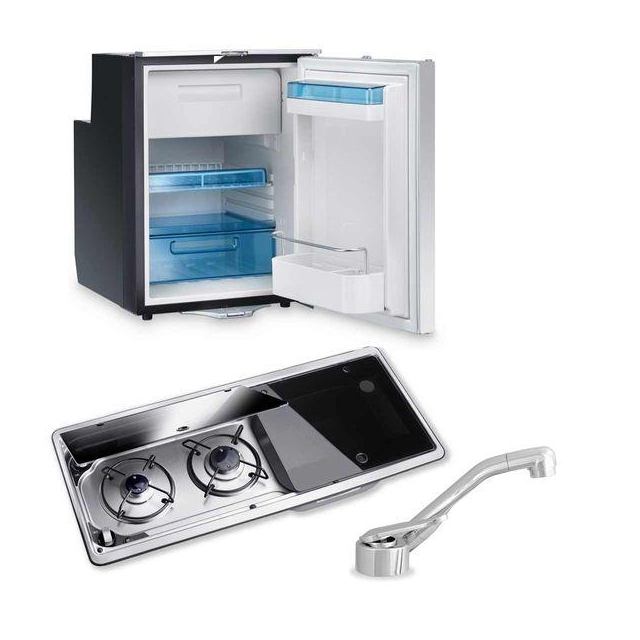 Dometic CRX50 Fridge, 9722 Hob/Sink Unit and Tap Bundle (Sink on Right)