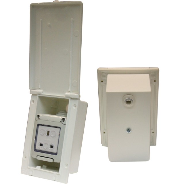 230V Electric Mains Flush Outlet Socket 13A White
