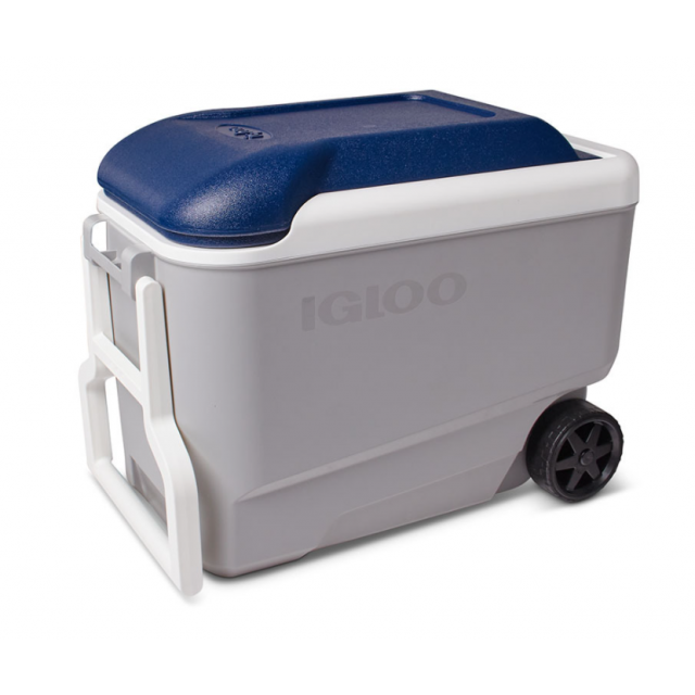 Igloo 38 Litre Maxcold Roller Cooler in Ash Grey & Blue