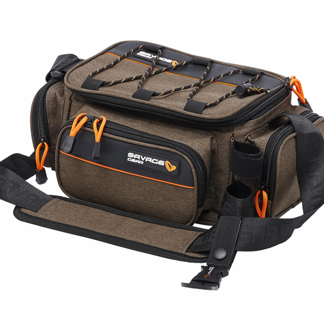 Savage Gear System Box Bag Medium (Includes 3 Boxes & 5 PE Bags) 20x40x29cm 12L