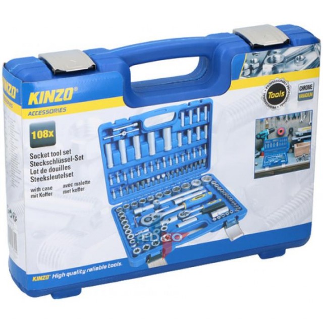 Kinzo Accessories 108 Piece Socket Tool Set with Case