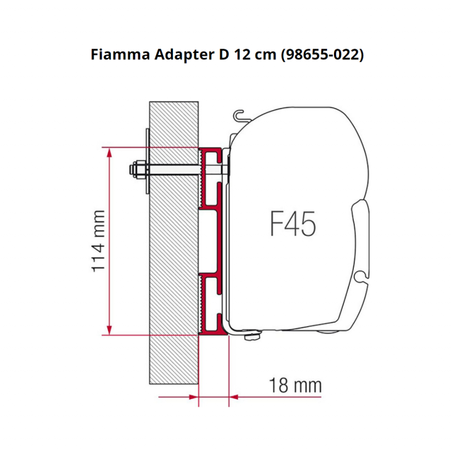 Fiamma F45 Awning Adapter D Bracket