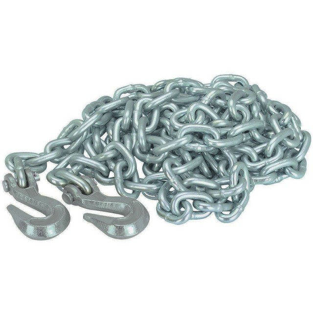 Toolzone Towing Chain 14FT X 3/8" with Clevis Grab Hooks