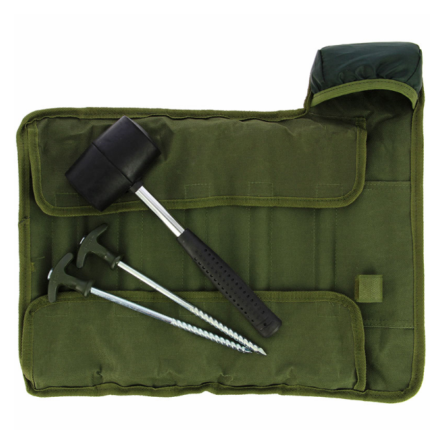 NGT Bivvy Pegs & Mallet Set in Roll Up Case