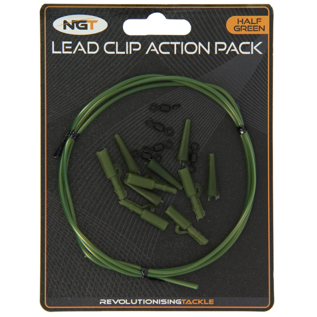 NGT Lead Clip Action Pack - Half Green