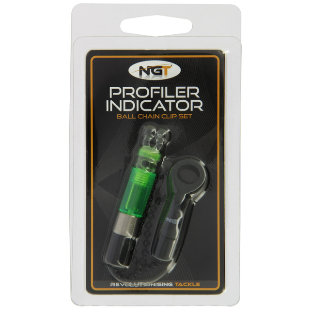 NGT Profiler Indicator - Green Ball Clip Head with Black Chain and Adjustable Weight