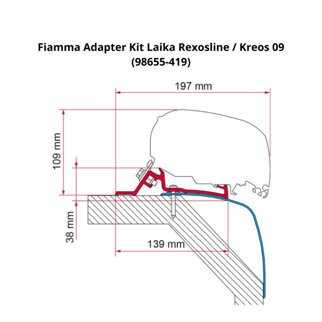 Fiamma F65 F80 Awning Bracket Kit for Laika Rexosline & Laika Kreos 09
