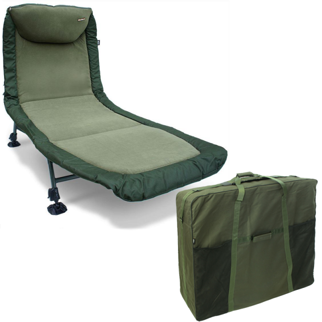 NGT Classic Bed - 6 Leg Bed Bivvy Camp Chair with Recliner AND NGT Bed Chair Bag