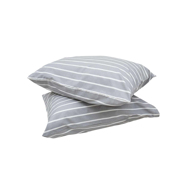 Duvalay Pillow Case Standard Grey Stripe