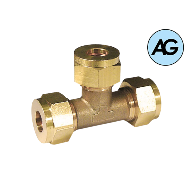 AG Gas 22mm x 22mm x 15mm Unequal Tee