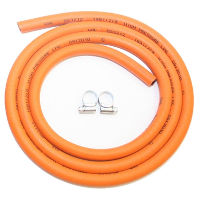 Royal Leisure 2m of High Pressure Gas Hose & 2 Moo Clips