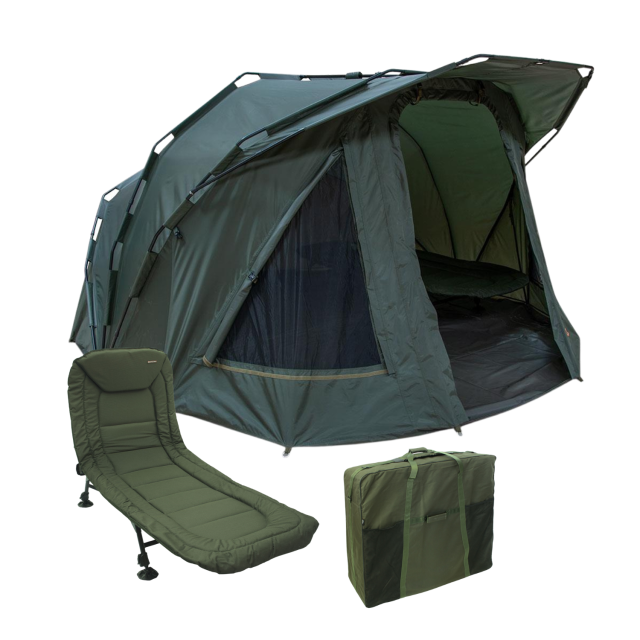 NGT XL Fortress 2 Person Bivvy & NGT Specimen Bed with Carry Bag
