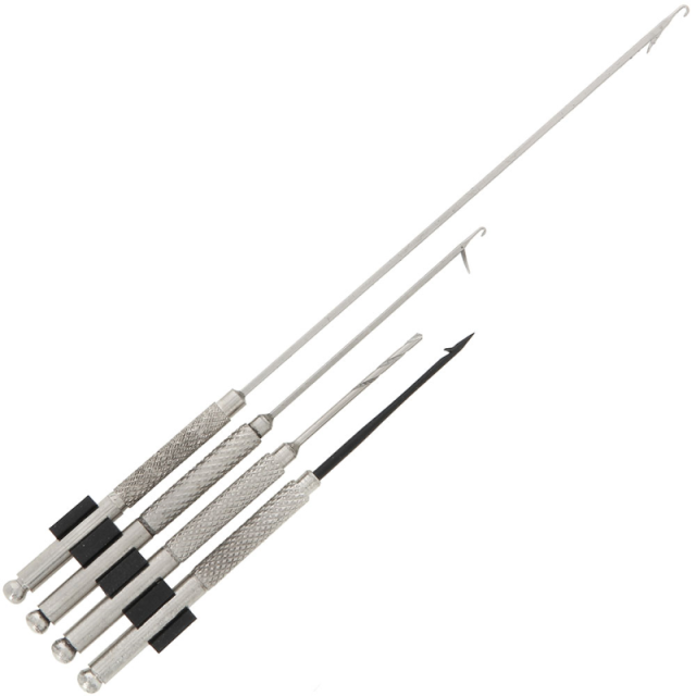 NGT 4 Piece Stainless Tool Set - PVA Long, PVA Short, Baiting Needle and Drill