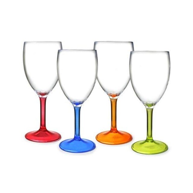 Flamefield Acrylic Wine Goblets Glasses 4 Pack