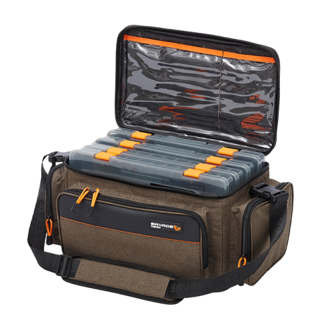 Savage Gear System Box Bag Large (Includes 4 Lure Boxes) 24x47x30cm 18L