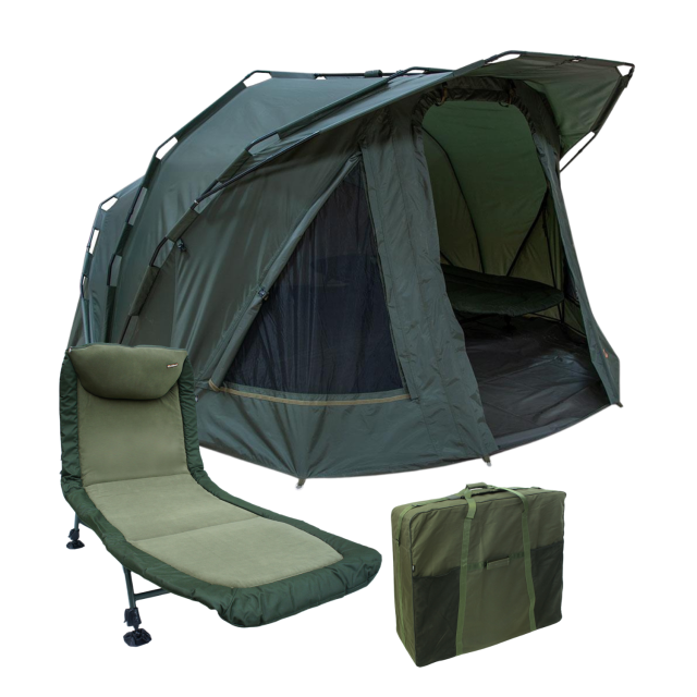 NGT XL Fortress 2 Person Bivvy & NGT Classic Bed Chair with Bag