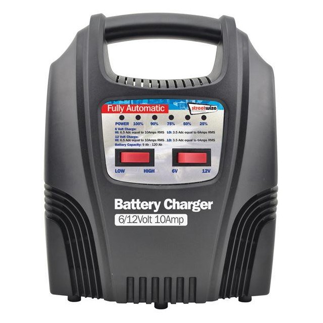 Streetwize 6 / 12 Volt 10 Amp Fully Automatic Battery Charger