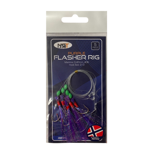 NGT Purple Flasher Rig 5 Pieces