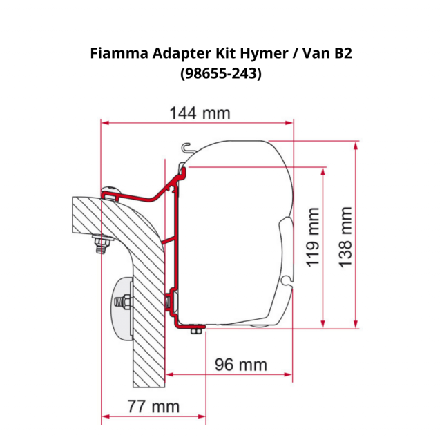 Fiamma Adapter Bracket Kit Hymer / Van B2