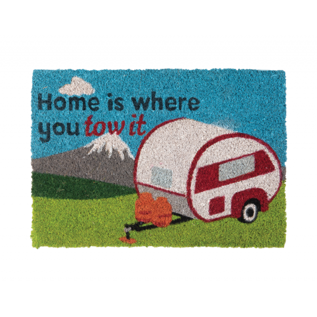 Quest Caravan Home Is Where You Tow It Indoor Outdoor Mat