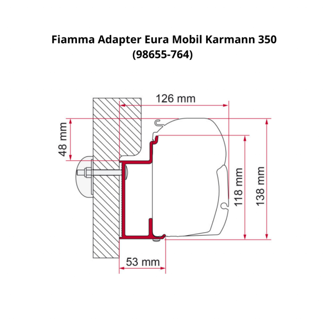 Fiamma F45 Awning Adapter Eura Mobil Karmann 350