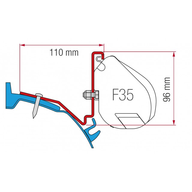 Fiamma F35 Awning Brackets for Ford Custom, Capland and Capfun Vehicles