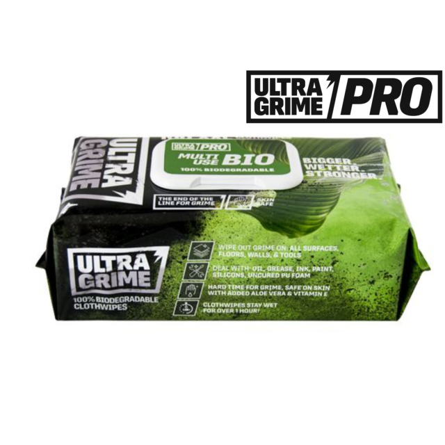 Ultra Grime Pro Bio Cloth Wipes 100 Pack