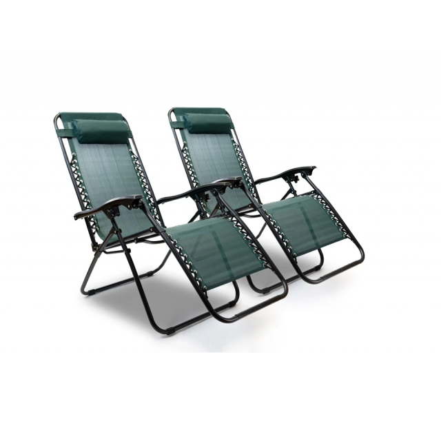  Pair of Green Recliner Zero Gravity Chairs