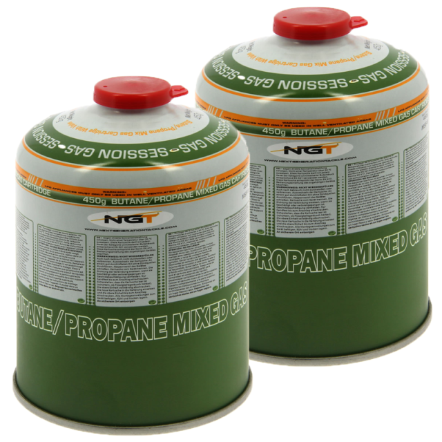 Pack of 2 NGT 450g Butane / Propane Gas Canisters
