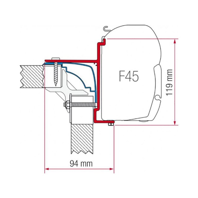 Fiamma Kit Adaptor Brackets Laika Ecovip 390cm F45 F70