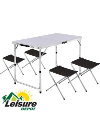 Leisure Depot Aluminium Table With Stools Set