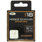 NGT Hook to Nylon Barbless Size 18