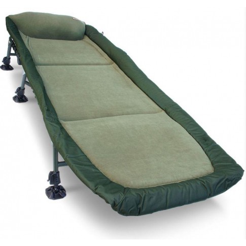 NGT Classic Fishing Bed Chair 6-Leg Recliner, Fleece-Lined, with