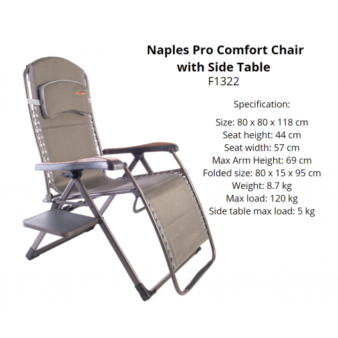 Quest Naples Pro Relax XL Chair with Side Table